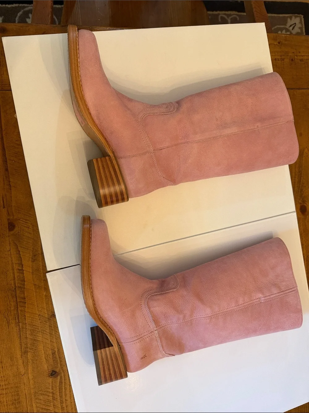 NEW FRYE Campus 14L Boots in Pink Sz: 9.5 Genuine Leather Tall Boots $498
